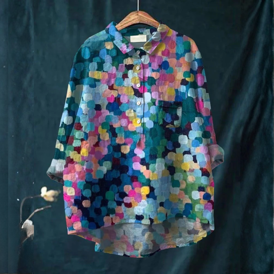 Eleonora | Vibrant Lightweight Dotts Patterned Blouse