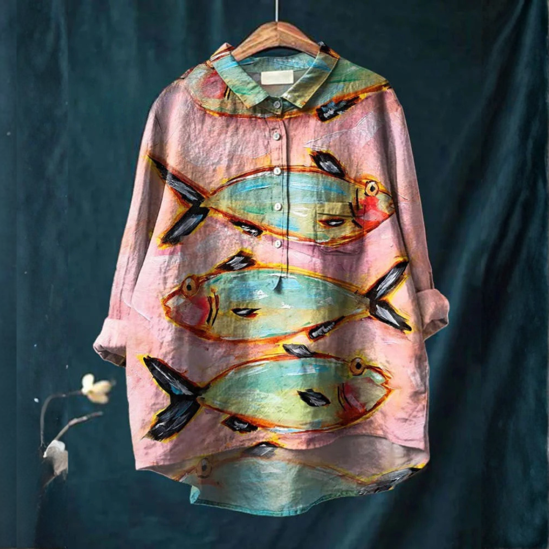 Emanuela | Vibrant Lightweight Fish Blouse