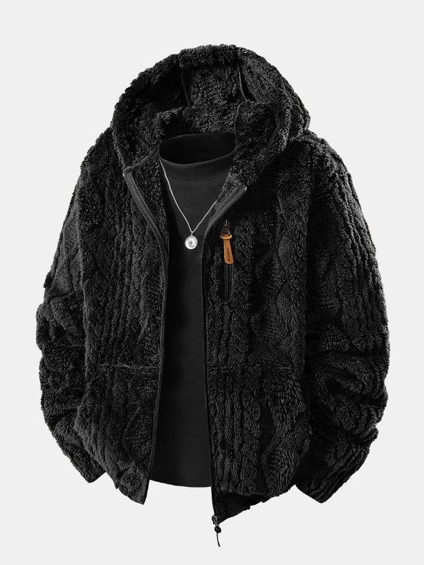 Loki | Geometric Jacquard Teddy Hoodie