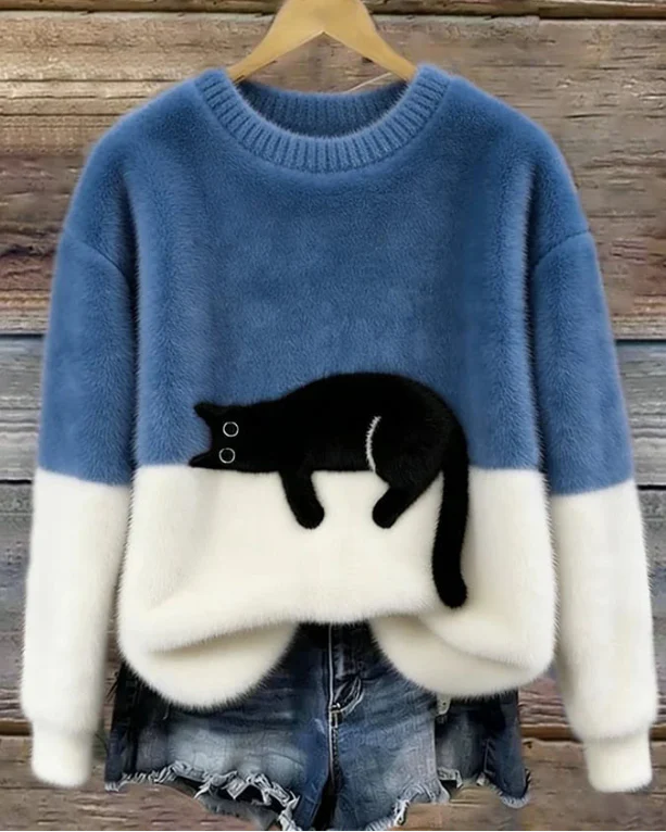 Luna | Women's Jumper with Cat Motif
