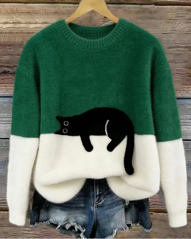 Luna | Women's Jumper with Cat Motif