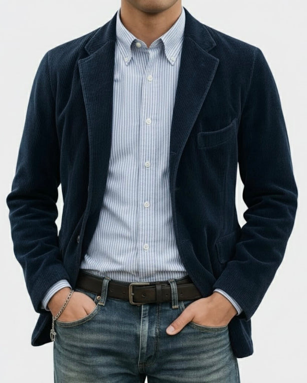 Timo | Two-Piece Set: Blazer and Waistcoat with Ribbed Pattern