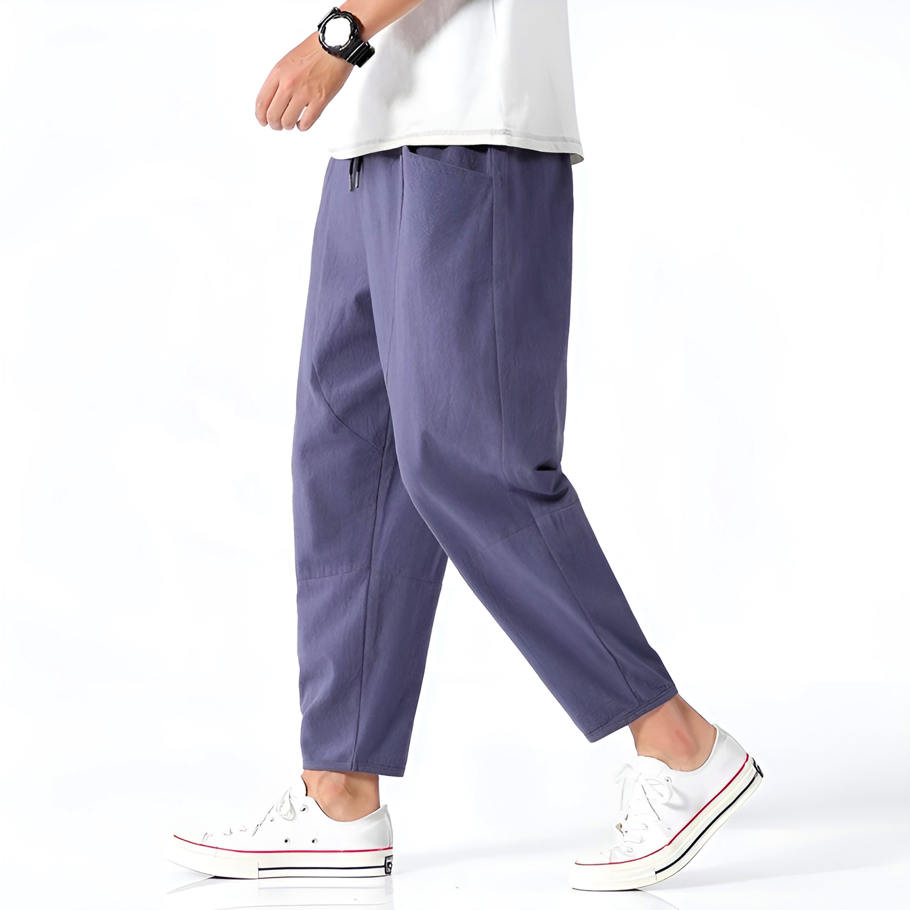 Harrison | Relaxed Cotton-Linen Cropped Trousers