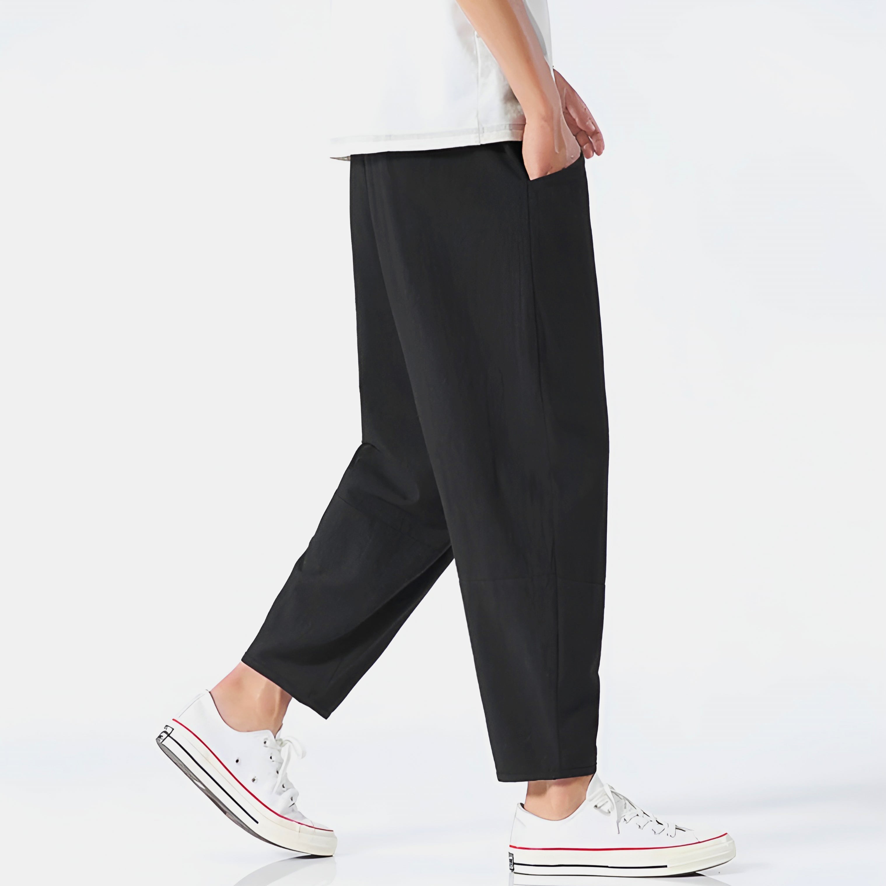 Harrison | Relaxed Cotton-Linen Cropped Trousers