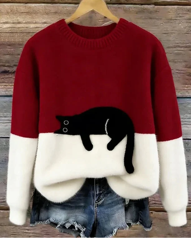 Luna | Women's Jumper with Cat Motif