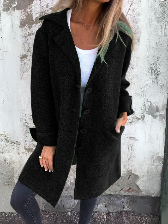 Ella | Elegant Lapel Button-Front Coat