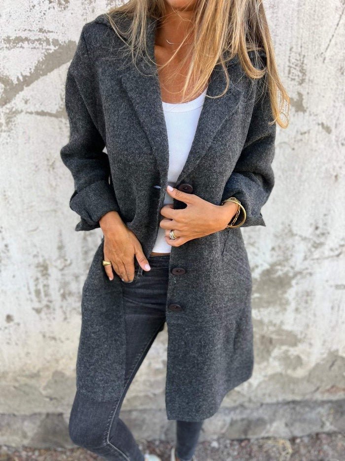 Ella | Elegant Lapel Button-Front Coat