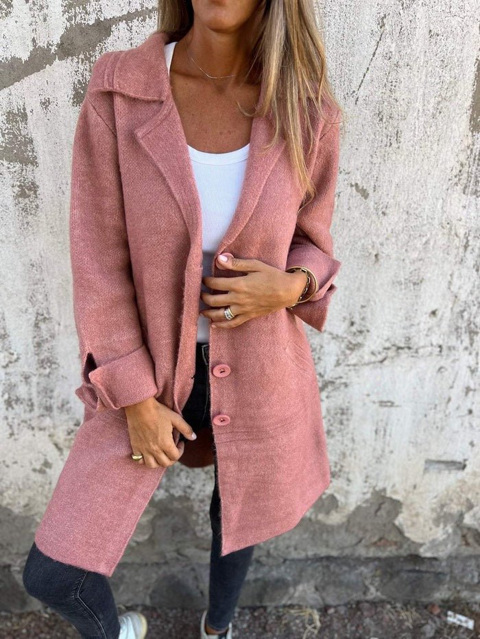 Ella | Elegant Lapel Button-Front Coat