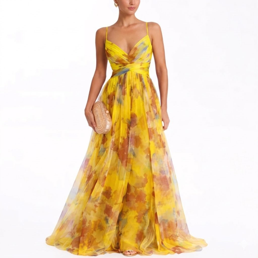 Valentina | Enchanting Maxi Dress with Floral Print