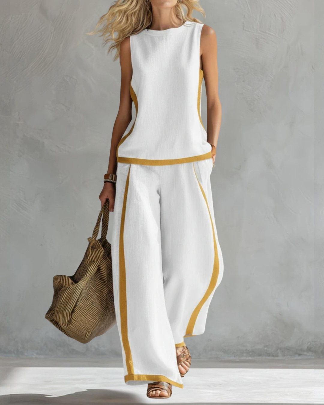 Leyla - Elegant Two Piece Set With Tank top and Loose Trousers