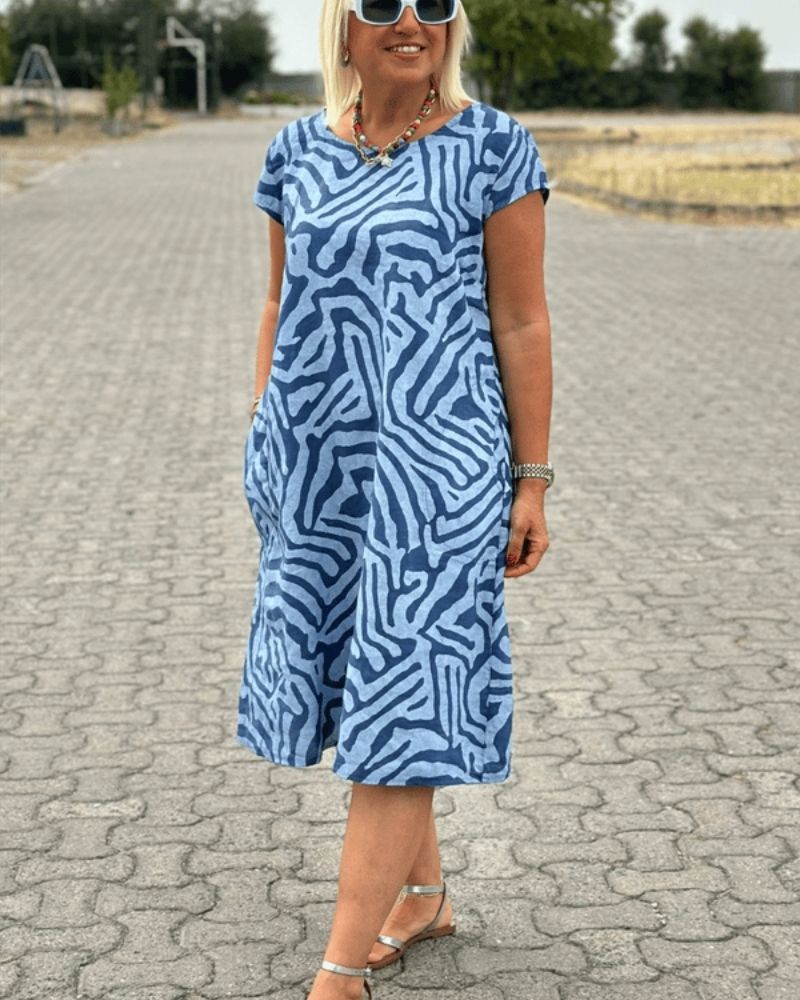 Hannah | patterned summer dress with a breathable blend