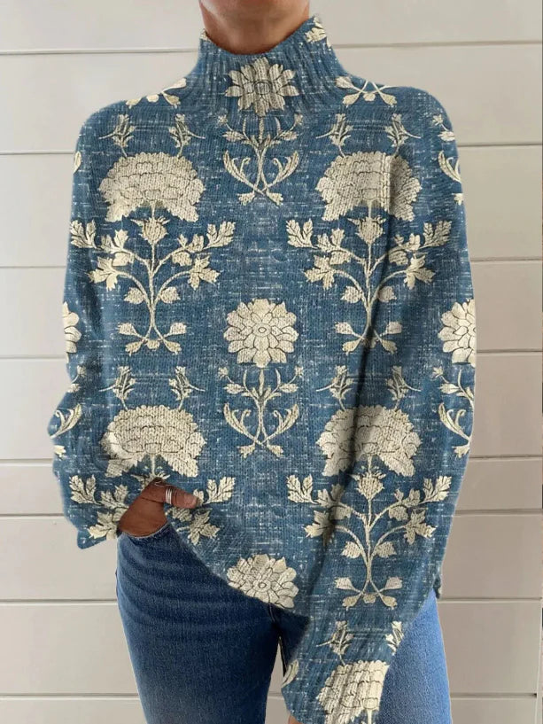 Bonny | Warm Oversized Jumper with Floral Pattern