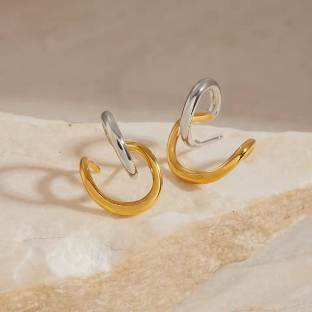 Sofia | Intertwined Two-Tone Earrings