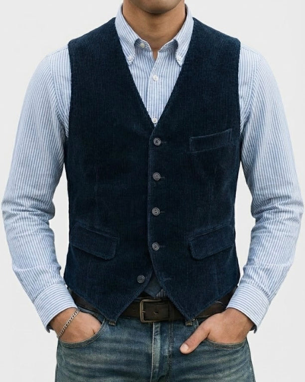 Timo | Two-Piece Set: Blazer and Waistcoat with Ribbed Pattern
