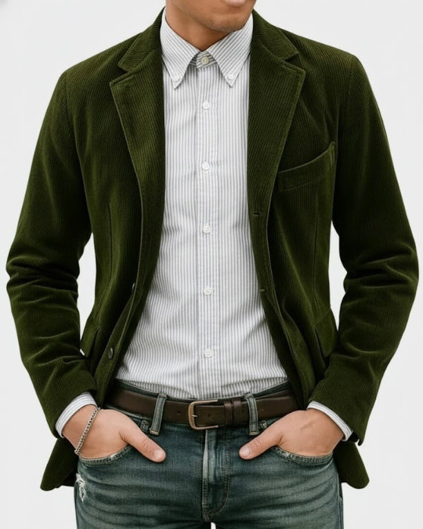 Timo | Two-Piece Set: Blazer and Waistcoat with Ribbed Pattern