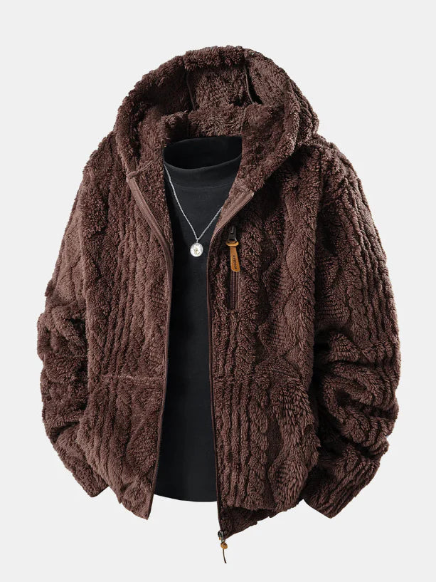 Loki | Geometric Jacquard Teddy Hoodie