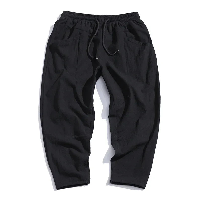Harrison | Relaxed Cotton-Linen Cropped Trousers