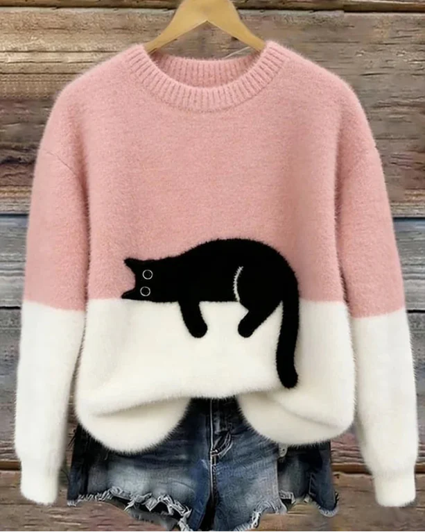 Luna | Women's Jumper with Cat Motif