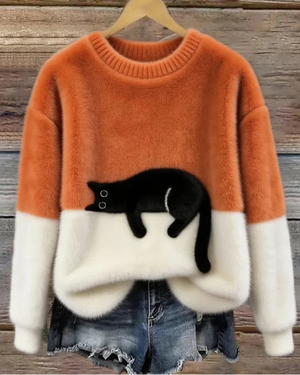 Luna | Women's Jumper with Cat Motif