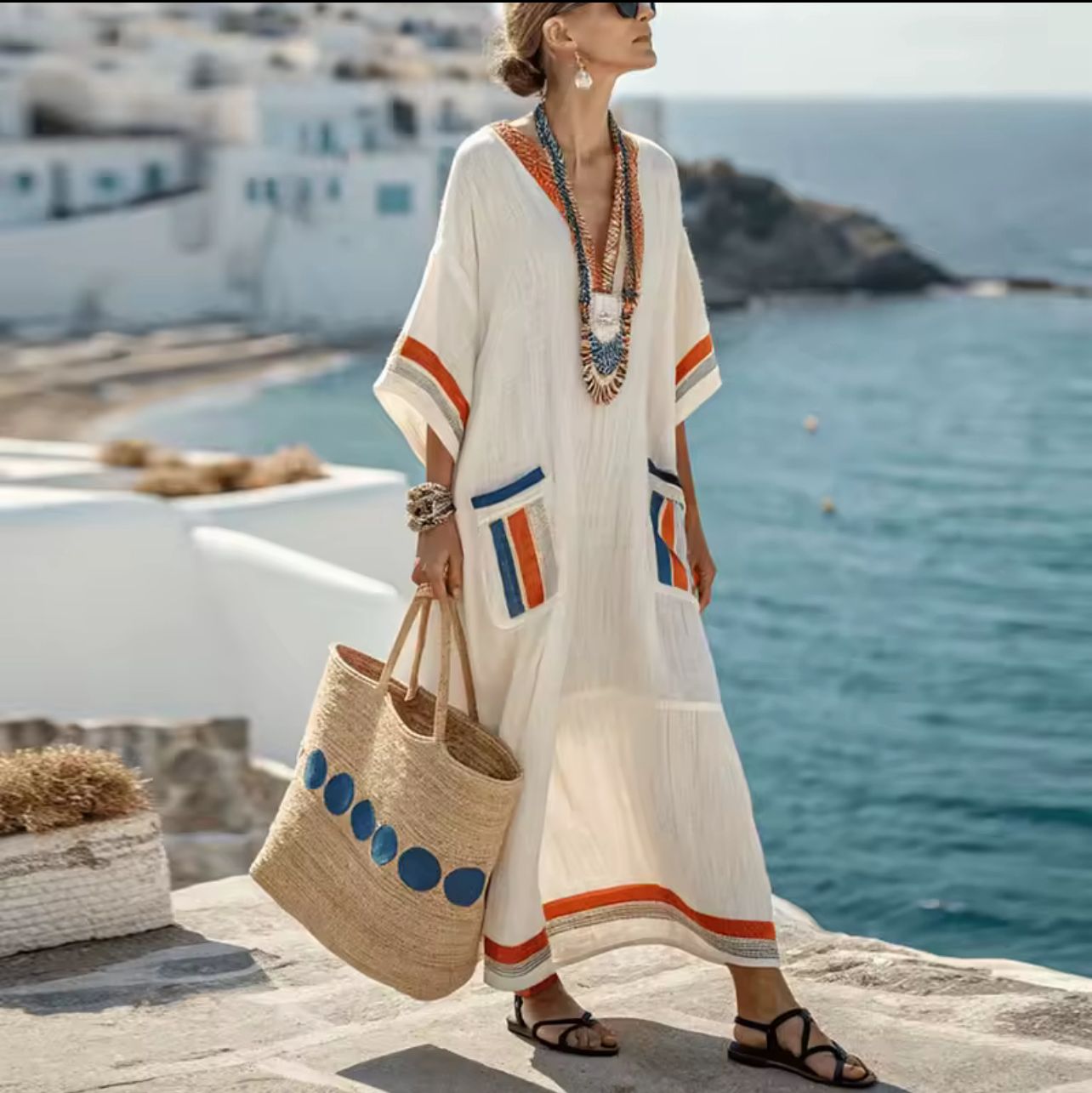 Elegant Mary | Long Beach Dress for a Stylish Summer Look